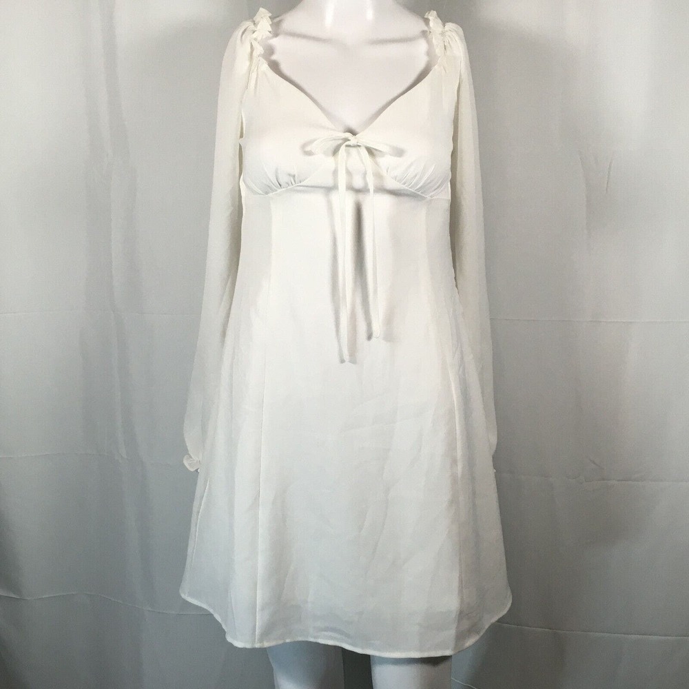 NWT Nasty Gal Collection Dress Womens Sz‎ 6 White True Romance Cupped Mini